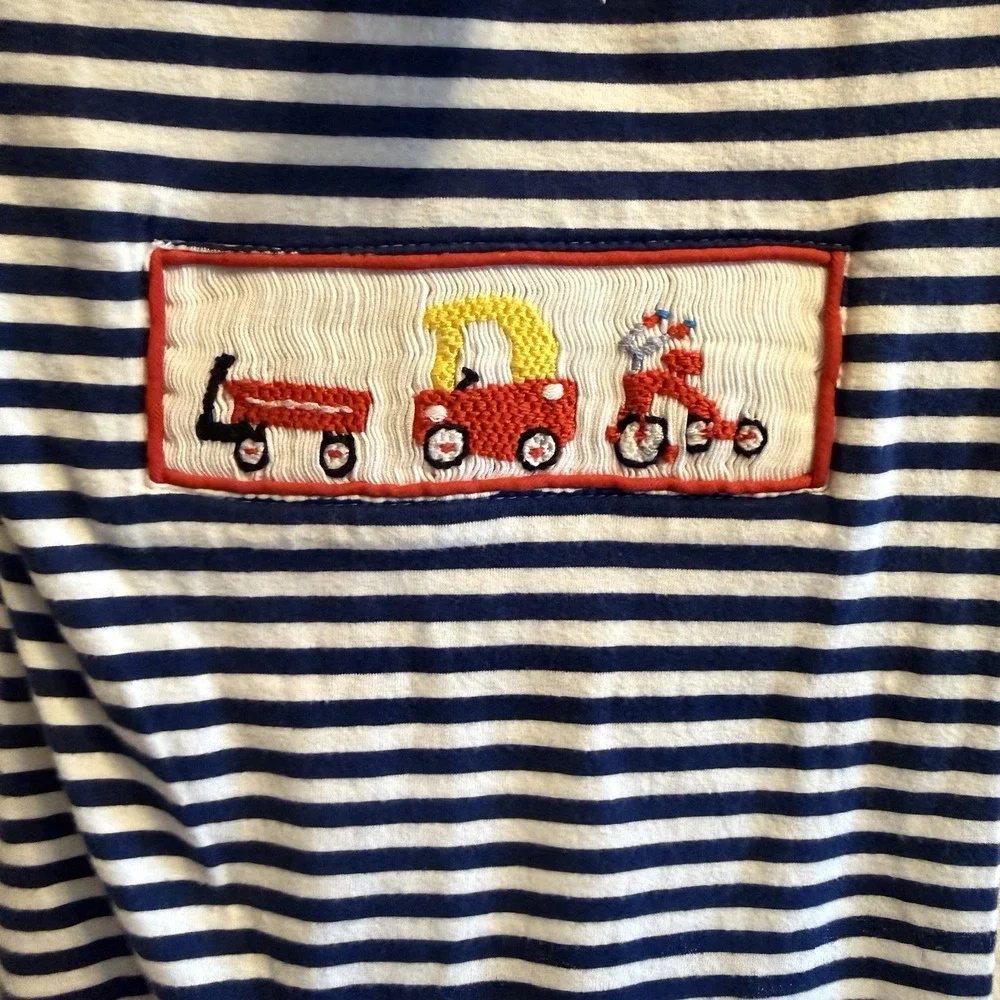 Southern Sass Smocks Smocked Coverall Longall Knit Cozy Coupe Boys Size 18 Month